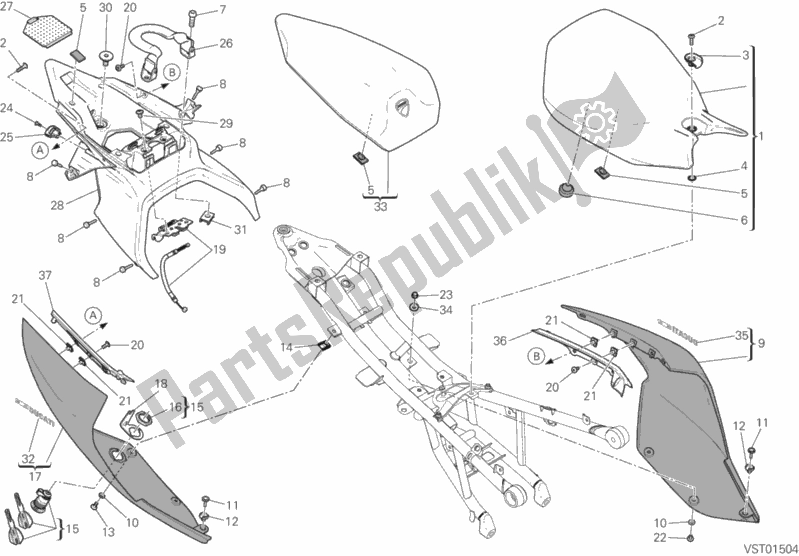 Todas as partes de Assento do Ducati Superbike 959 Panigale ABS 2018